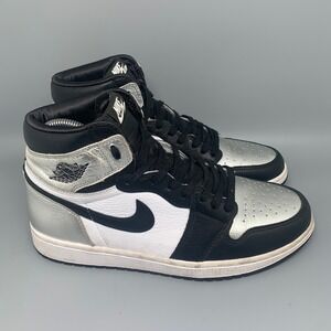 Jordan 1 Retro High OG Black Silver Toe Basketball Shoes CD0461-001 Womens Sz 11